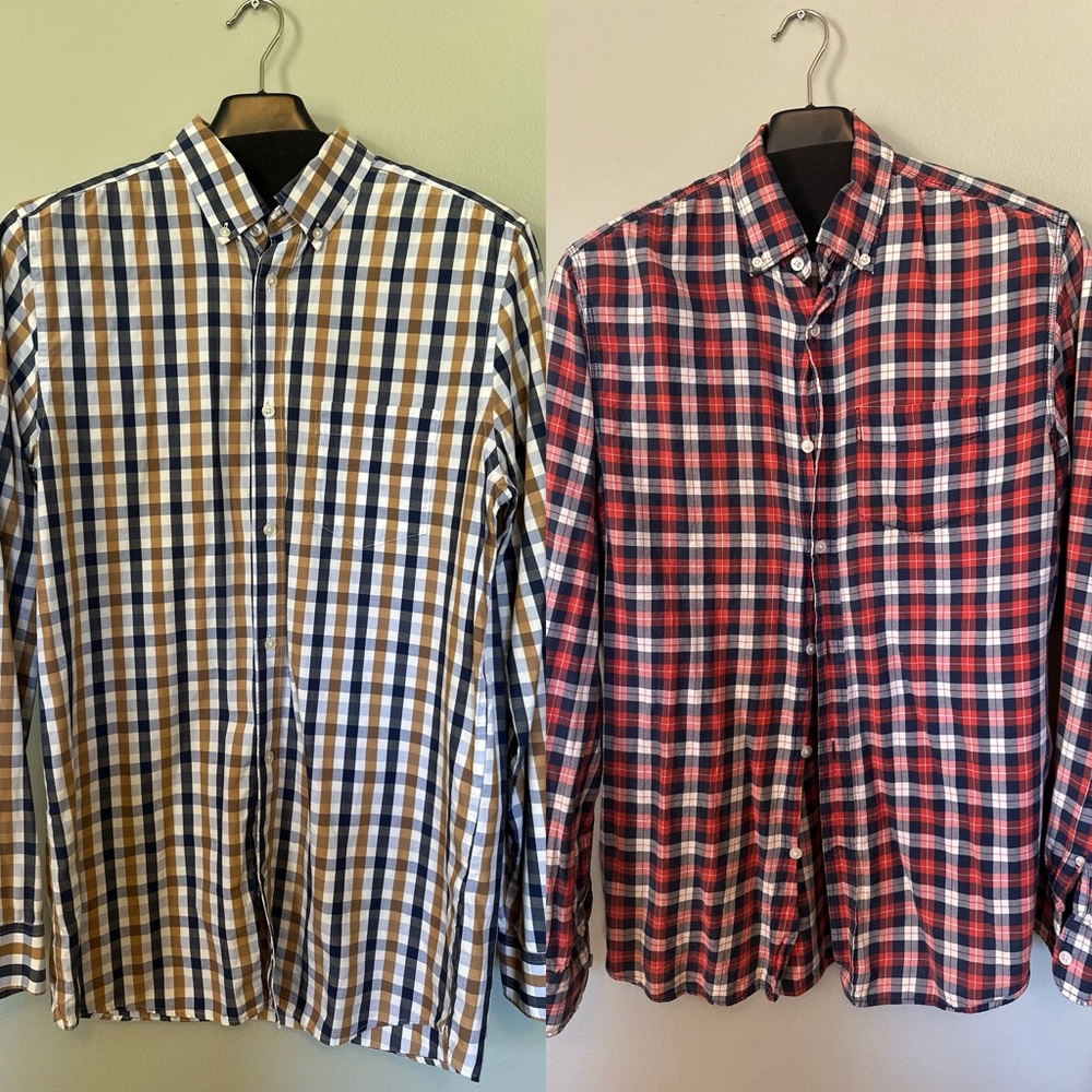 GAP Men's Plaid Button-Down Shirts (2)